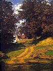 Maxfield Parrish Canvas Paintings - The Country Schoolhouse